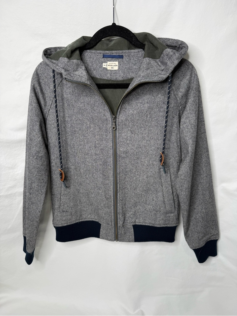 Bridge And Burn bomber Jacket Womens S Gray Zip Hoodie